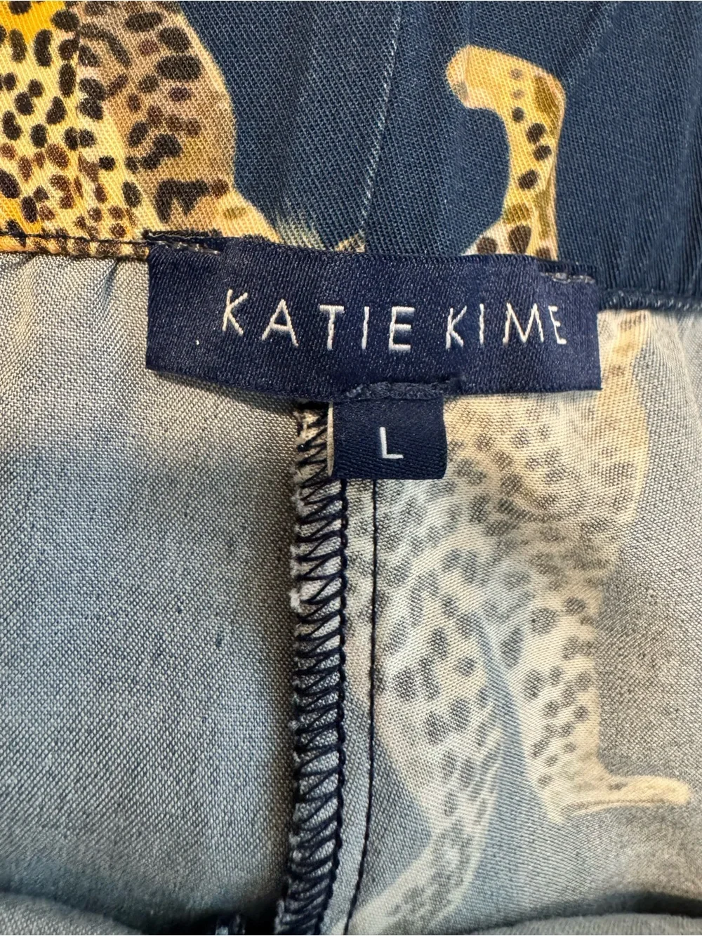 Katie Kime Leopard Print Cotton Pajama Set – Size L
